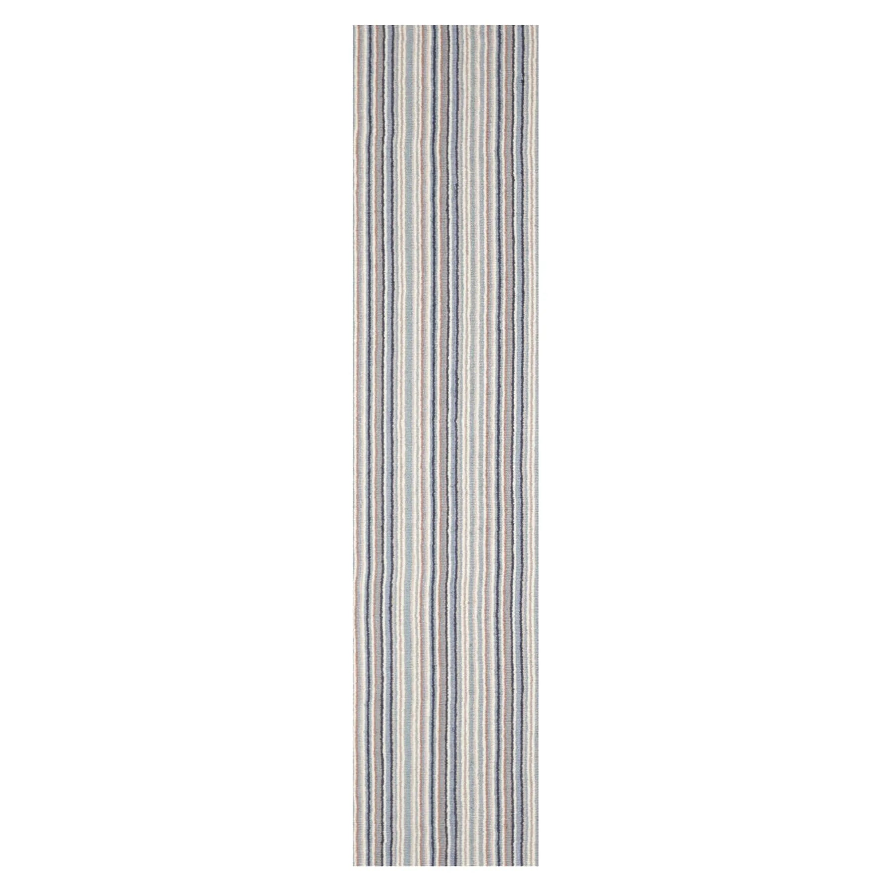 LoomBloom Multi Sizes Ivory Hand Tufted Contemporary  Striped New Zealand Wool Oriental Area Rug
