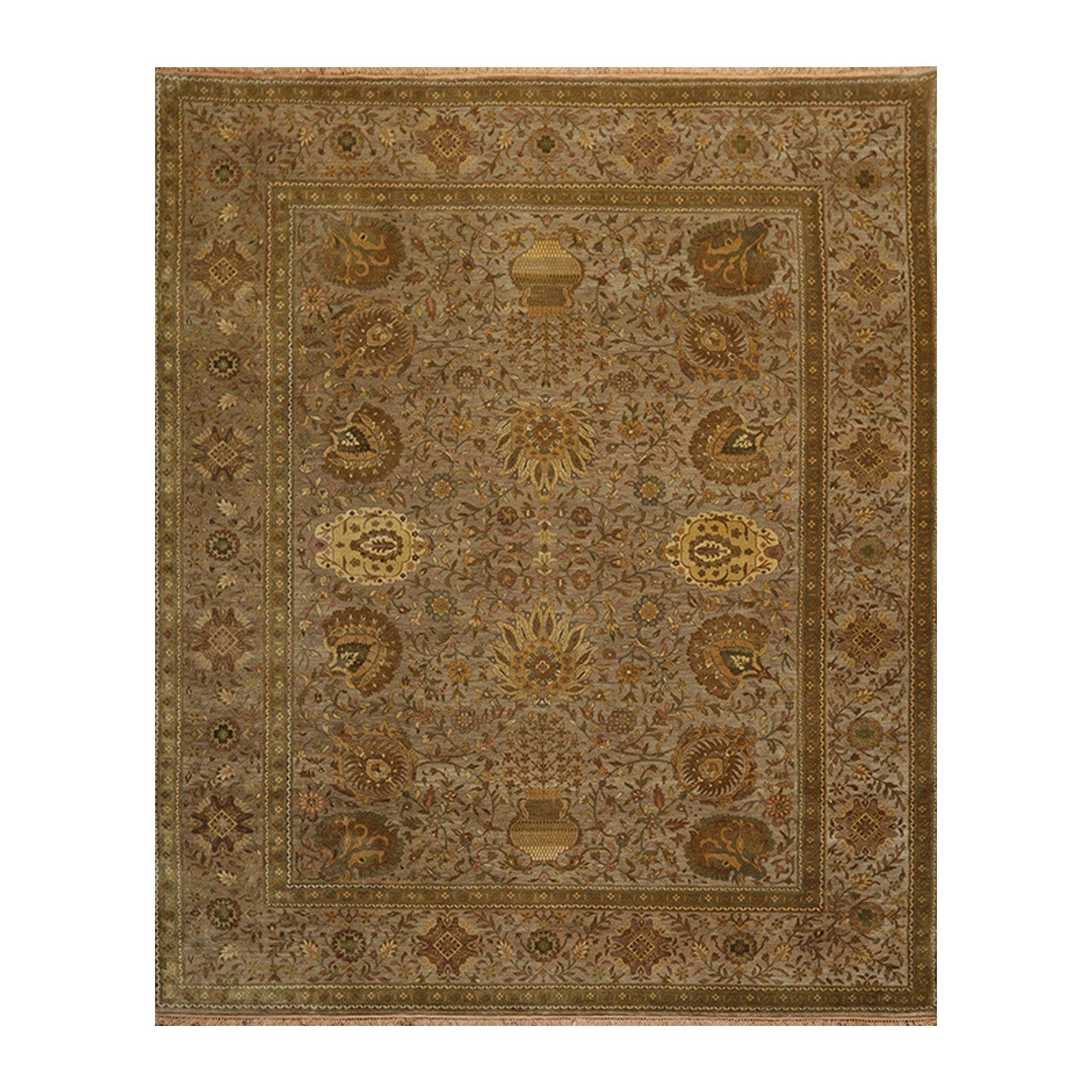 8' x 9'10" Hand Knotted 100% Wool Traditional 250 KPSI Oriental Area Rug Taupe