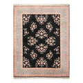 7'8'' x 9'8'' Hand Knotted Wool Rare Romanian Saroukk Traditional Area Rug Black