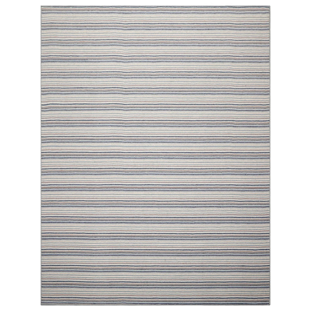 LoomBloom Multi Sizes Ivory Hand Tufted Contemporary  Striped New Zealand Wool Oriental Area Rug