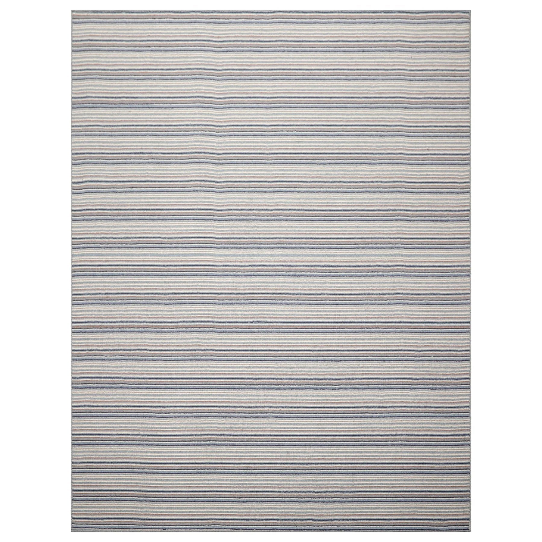 LoomBloom Multi Sizes Ivory Hand Tufted Contemporary  Striped New Zealand Wool Oriental Area Rug